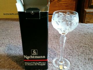 Nachtmann Bleikristall Cut - To - Clear Crystal Wine Glass 7h Bavaria Germany