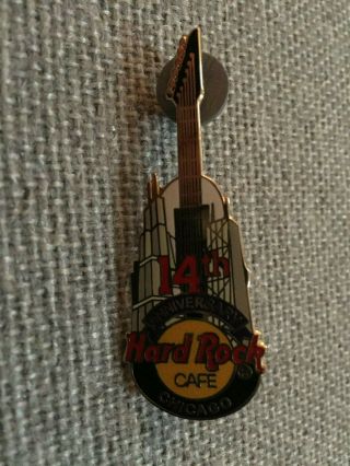 Hard Rock Cafe Chicago 14th Anniversary Guitar Pin