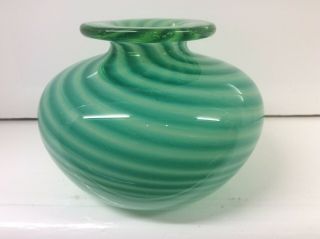 Guernsey Island Studio Handmade Glass Vase - - - - 8.  5cm Tall 3 Lions Back Stamp