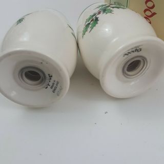 Spode Christmas Tree Salt Pepper Set Ceramic w Box $65 MSRP Small 3x2 
