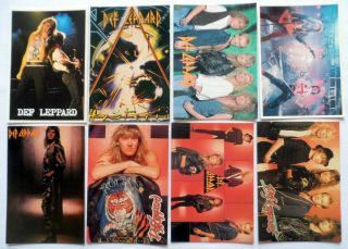 Def Leppard Postcards 8 X Vintage Def Leppard Postcards Metal Joe Elliott