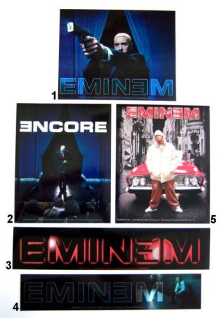 Eminem 5 Sticker Gift Set Mathers Dr Dre Encore Official