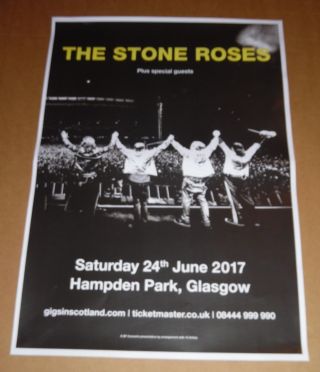 The Stone Roses - Hampden Park Glasgow Live Show Concert Gig Poster - June 2017