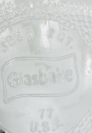 Vintage Glasbake USA Casserole Oval Milk Glass Green Floral Patter with Lid 5