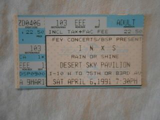 Inxs 1991 Desert Sky Pavilion Concert Ticket Stub