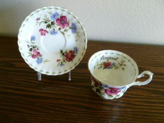 Royal Albert August Flower Of The Month Cup & Saucer - Poppy