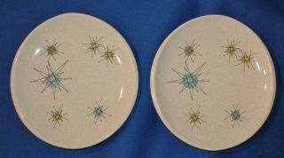 Set Of 2 Franciscan Starburst Bread Plates Atomic Mid - Century Modern