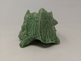Vintage McCoy Green Ceramic Turtle Pottery Planter Flower Pot 1950s USA 2 4