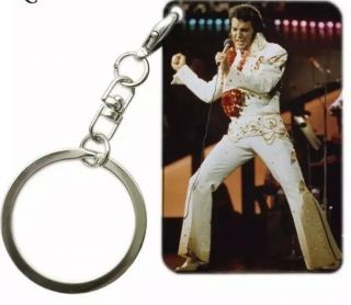 Vintage Elvis Presley The King Of Rock Art Keyring