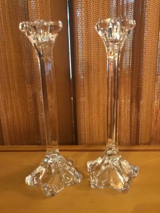 Mikasa Crystal - Set Of 2 Petals Candlesticks Candle Holders Germany