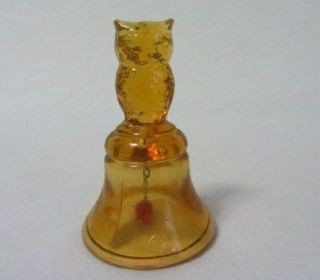 Boyd Art Glass Owl Bell 7 Golden Delight B In Diamond First Five Years Uranium