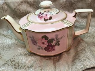 Vintage 1930 - 40’s Sadler Art Deco Gilded Teapot,  England - Number 3287 2