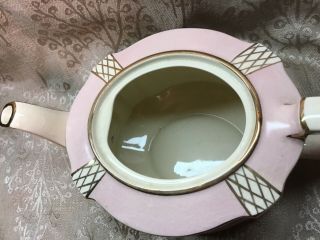 Vintage 1930 - 40’s Sadler Art Deco Gilded Teapot,  England - Number 3287 3