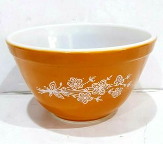 Vintage Pyrex Orange Or Gold Butterfly Pattern 401 Mixing Bowl