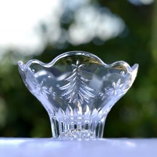 Christmas Candy Dish Bowl Crystal Mikasa Bowl Footed Trees And Stars Clear Nuts