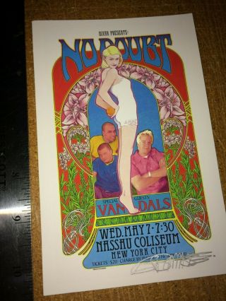 No Doubt 1996 2nd Print Show Handbill Signed Bob Masse