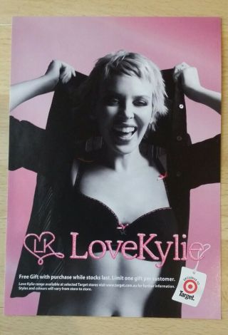 Kylie Minogue Target Australia Love Kylie Lingerie Promo Flyer Ad Rare