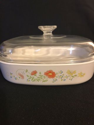 Corning Ware Wildflower Series A - 10 - B Casserole Baking Dish 2.  5 Qt With Lid 2