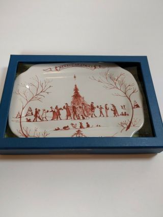 Juliska Country Estate Winter Frolic Ruby Gift Tray Merry Christmas Portugal