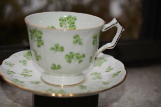 Vintage Aynsley Porcelain Cup & Saucer Set Shamrock 159