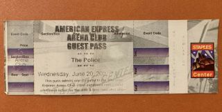 The Police Concert Ticket 2007 Staples Arena Los Angeles Sting Ex Cond U2 Duran