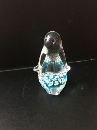 Murano Style Art Glass Millefiori Penguin Paperweight
