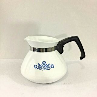 Vintage Corning Ware P - 104 Cornflower Blue 6 Cup Tea Pot Coffee Kettle No Lid