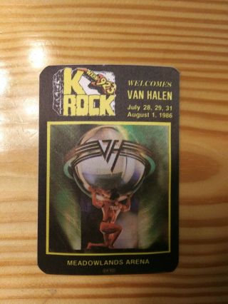 Van Halen 1986 5150 Tour Back Stage Pass Meadowlands Otto Pepsi