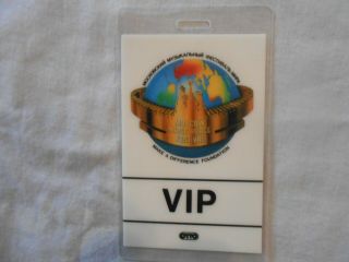 Rare Moscow Peace Music Festival Backstage Laminated Pass Vip