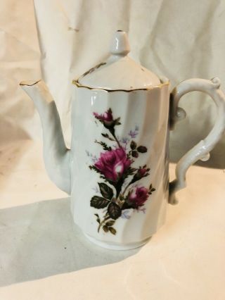 Vintage Fine China Harmony House Eugenie Rose Tea Server Teapot W/lid
