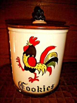 Vintage Metlox Poppytrail Rooster California Provincial Cookie Jar