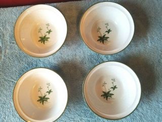 4 Pc Set Noritake Mountain Flowers Stoneware 6 - 1/2 " Soup Cereal Bowls Japan 8343