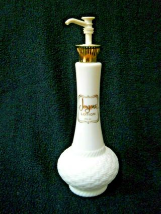 Vintage Jergens Lotion White Milk Glass Basket Weave Dispenser / Usa