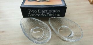Dartington Glass Avocado Dishes,  Boxed Ft137 Frank Thrower.  Retro Vintage