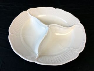 KPM Berlin Art Nouveau Antique Fine porcelain 12.  5” TriSection Serving Bowl 2