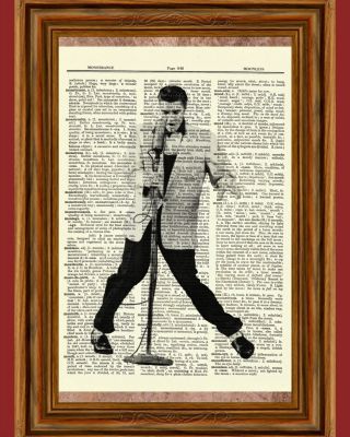 Elvis Presley Dictionary Art Print Book Page Picture Poster Stage Concert Icon