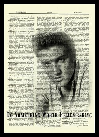 Elvis Presley Dictionary Art Print Book Page Picture Poster Vintage Quote