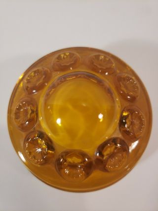 L E Smith Glass Moon And Star Amber 4 " Lid Only Canister Jar