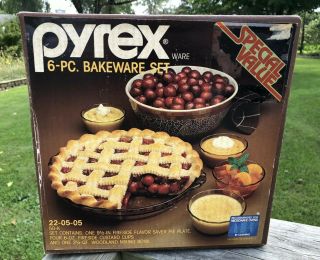 Pyrex 6 Piece Bakeware Set - Vintage - Still In The Box Item 22 - 05 - 05
