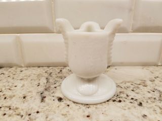 MILK Glass Westmoreland OWL Figural Glass TOOTHPICK Candle HOLDER Match Stand 3