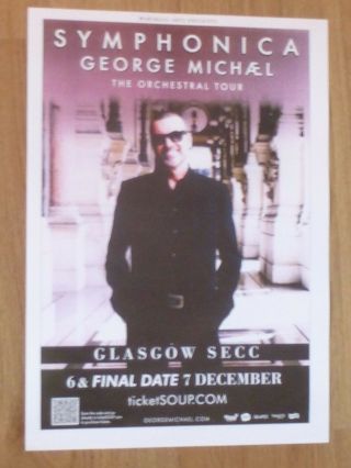 George Michael Live Music Memorabilia Glasgow Dec.  2011 Show Concert Gig Poster
