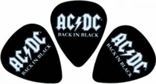 73017 Ac/dc Back In Black Guitar Pick 3 Picks Pick Pack Rock Heavy Metal Angus