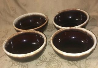 Vintage Pfaltzgraff Brown Drip Gourmet Soup / Cereal Bowls 5 3/4 " Set Of 4
