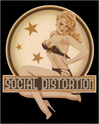 15648 Social Distortion Blonde Retro Pinup Bikini Punk Rock Music Sticker Decal