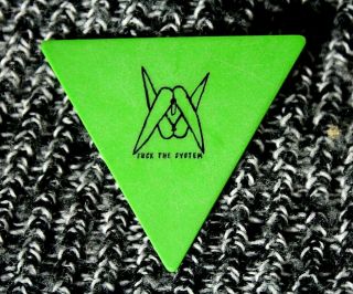 System Of A Down // Daron Malakian 2005 Tour Guitar Pick // Green/black Triangle