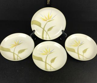 Vintage Winfield Bird Of Paradise Salad Plate 7 - 1/2 " Hand Crafted Ca Set Of 4