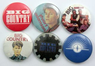 Big Country Button Badges 6 X Vintage Big Country Pin Badges Stuart Adamson