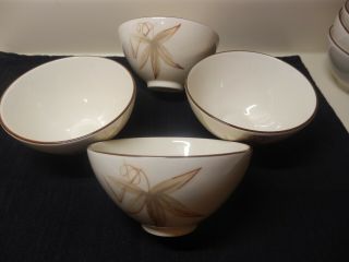 Vtg Winfield Usa Passion Flower 4 Pc 4 1/2 " Rice Bowls 1940 