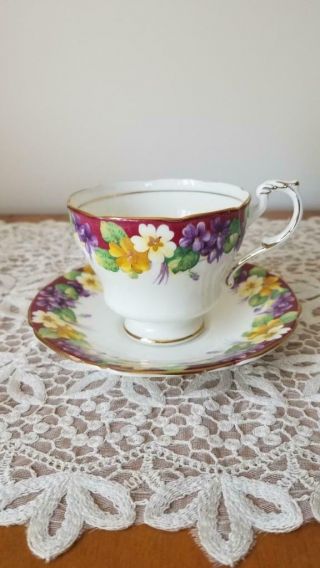 Pretty Vintage Fine Bone China Floral Paragon Spring Melody Cup And Saucer