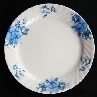Corning (corelle) Blue Velvet Dinner Plate,  Blue Flowers Rose Swirl